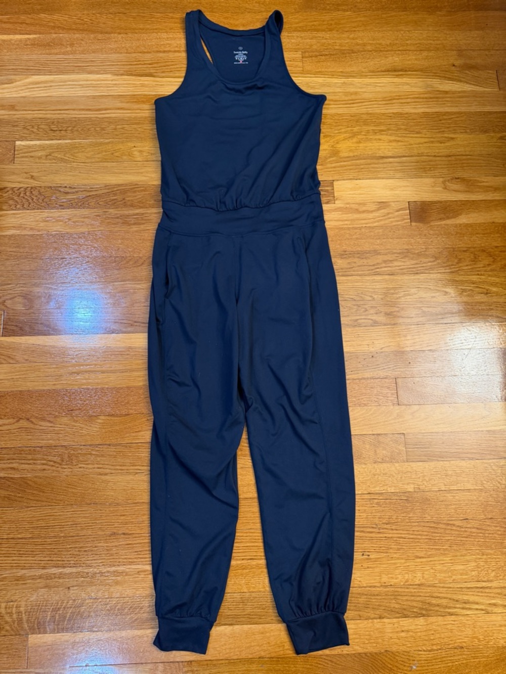 Sweaty Betty Soft Yoga Jogger Ankle Jumpsuit in Navy Blue - Size Small - Picture 1 of 7